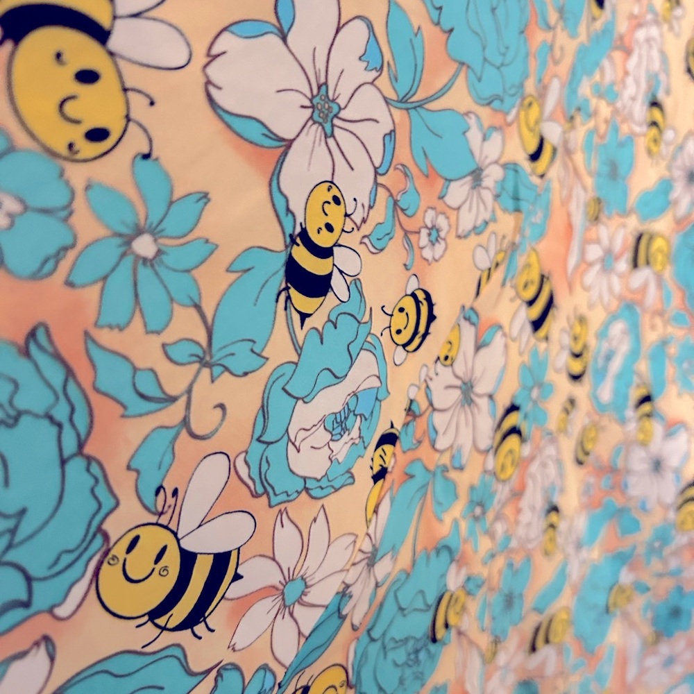 NWOT Banned Apparel Bees 🐝 US 18 poly turquoise peach sun dress - Picture 4 of 15